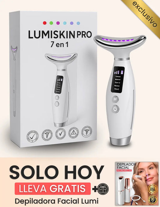 Masajeador Facial Lumiskin PRO – Reafirma y Rejuvenece la Piel  + Depiladora Facial GRATIS
